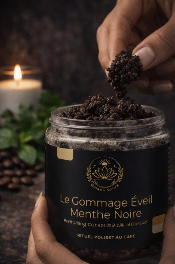 Le Gommage Éveil Menthe Noire - Revitalizing Coffee Polishing Ritual